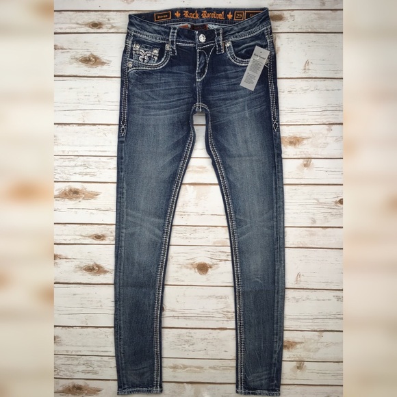 Rock Revival Low Rise Skinny Jeans 34” L NO OFFERS - Picture 6 of 7